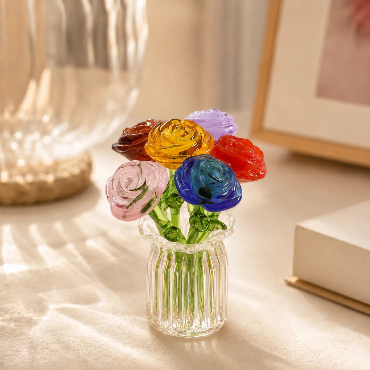 Floria   Miniature   Glass   Flower   Set
