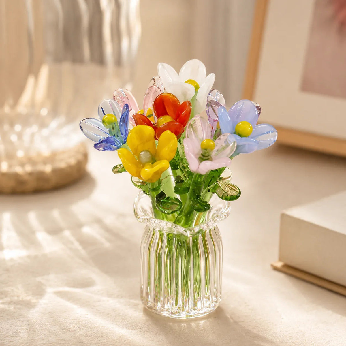 Floria   Miniature   Glass   Flower   Set