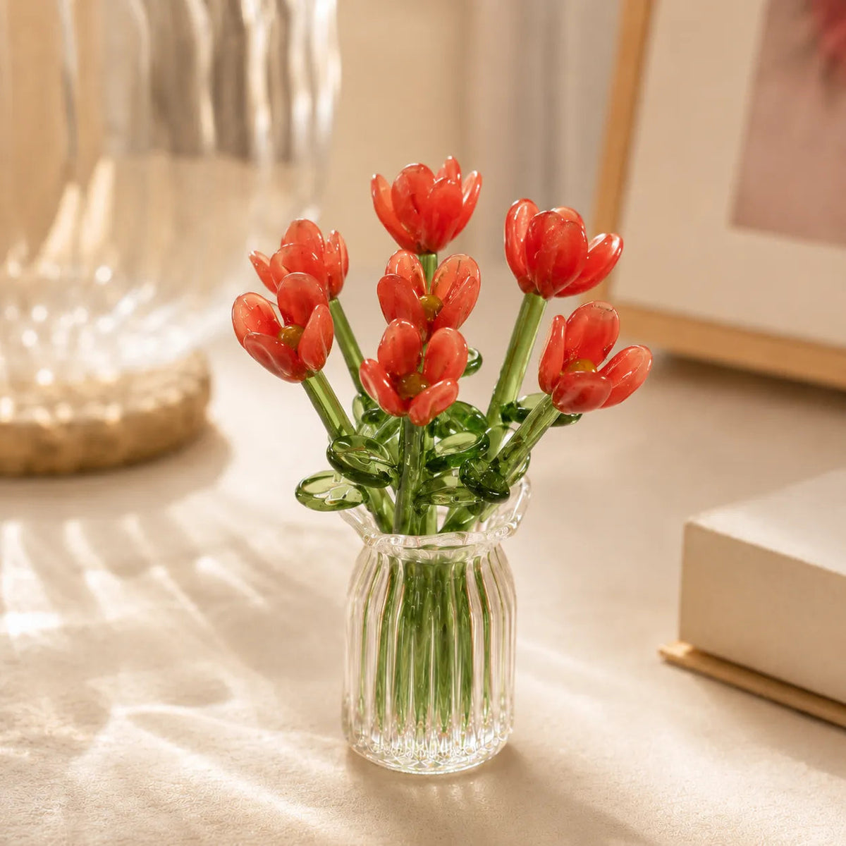 Floria   Miniature   Glass   Flower   Set