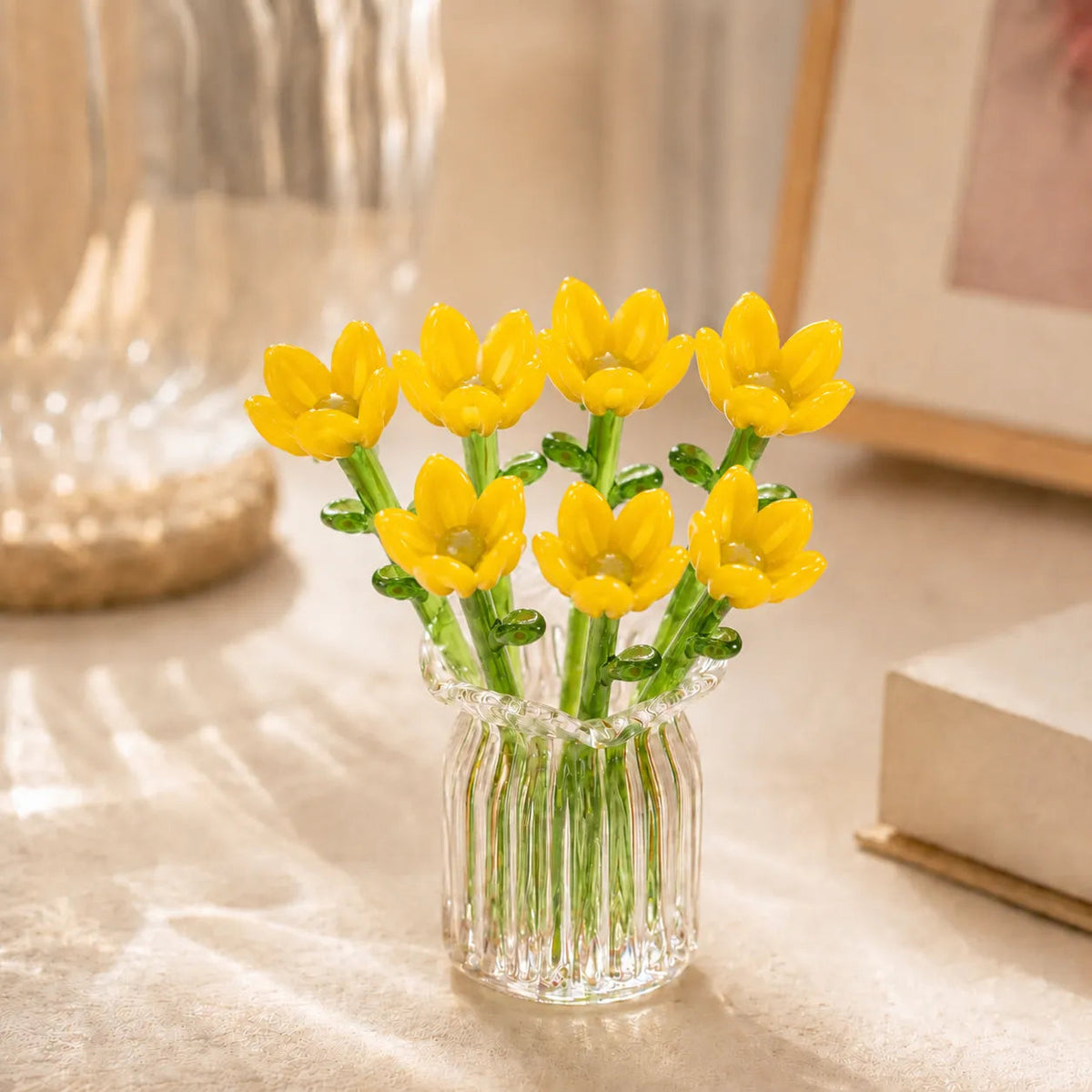 Floria   Miniature   Glass   Flower   Set