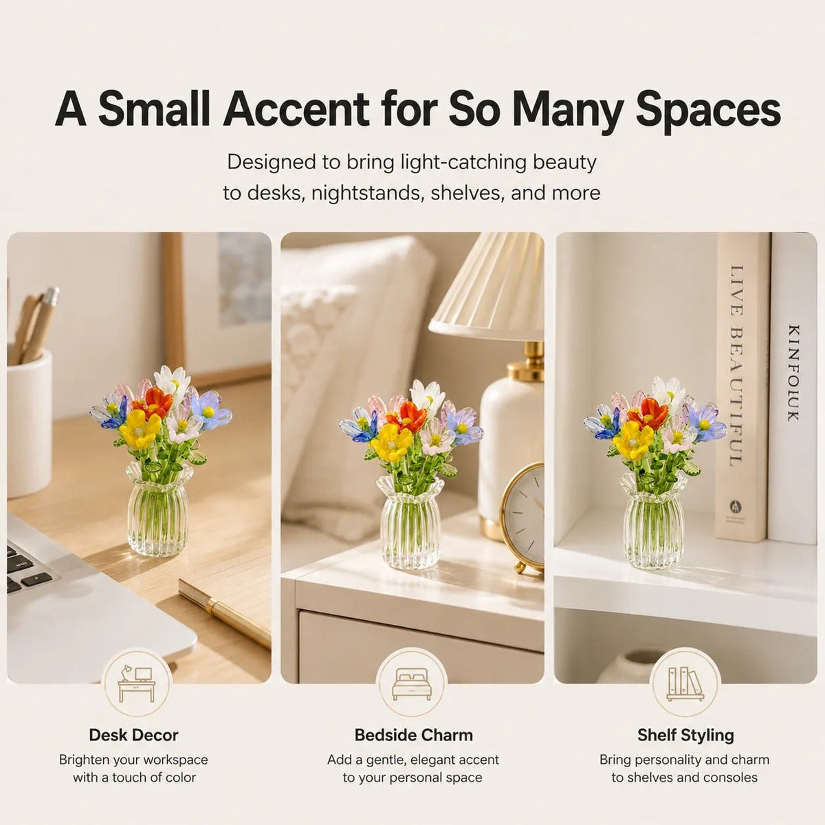 Floria   Miniature   Glass   Flower   Set