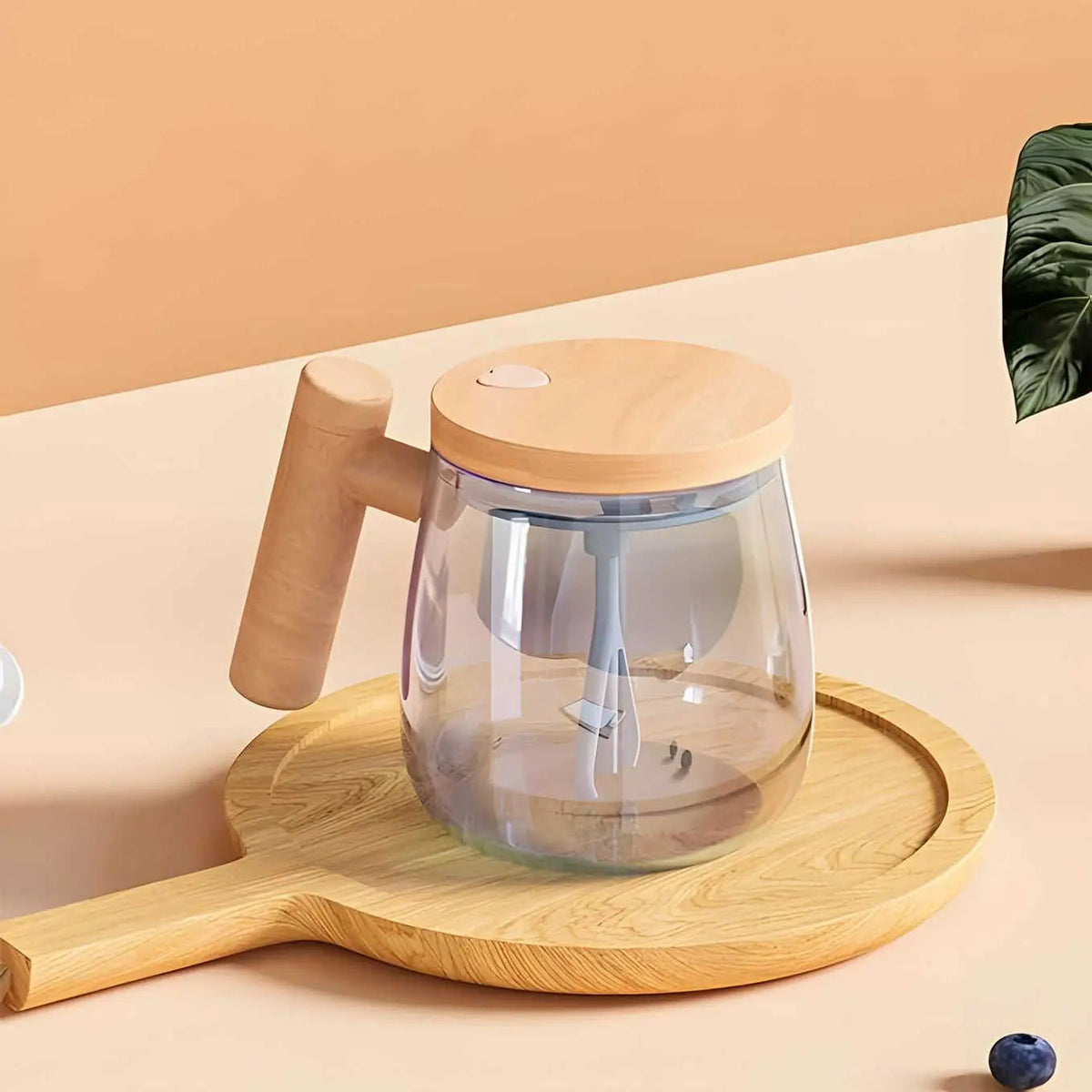 Self-Stirring Electric Glass Mug – Automatic Mixing Coffee Cup with Lid