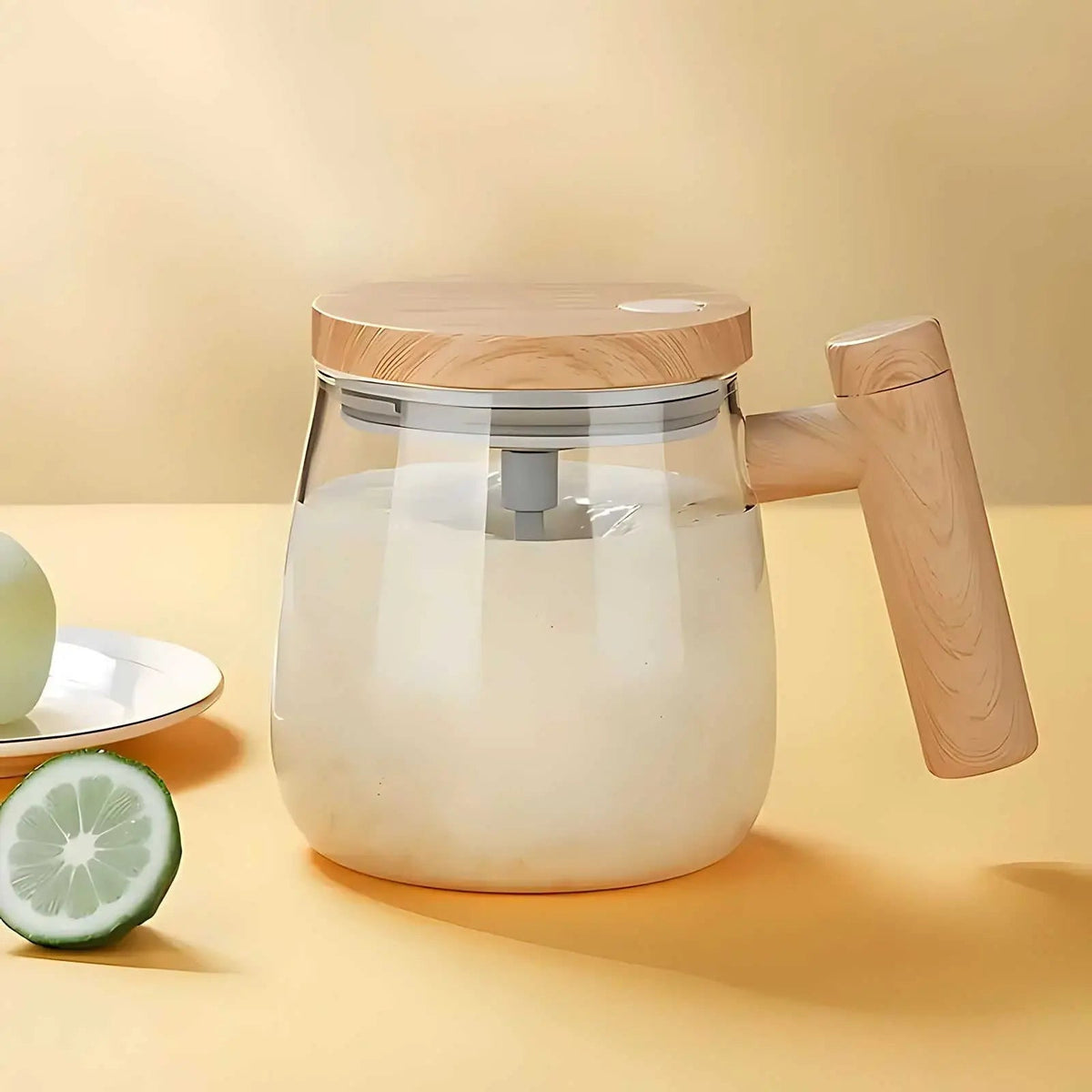 Self-Stirring Electric Glass Mug – Automatic Mixing Coffee Cup with Lid
